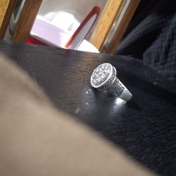 Silver Man's Size 12 Ring 