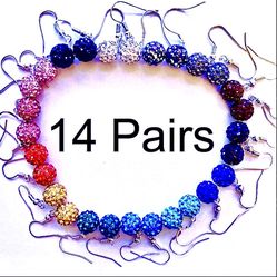 10mm Dangle Crystal Shamballa Earring CZ