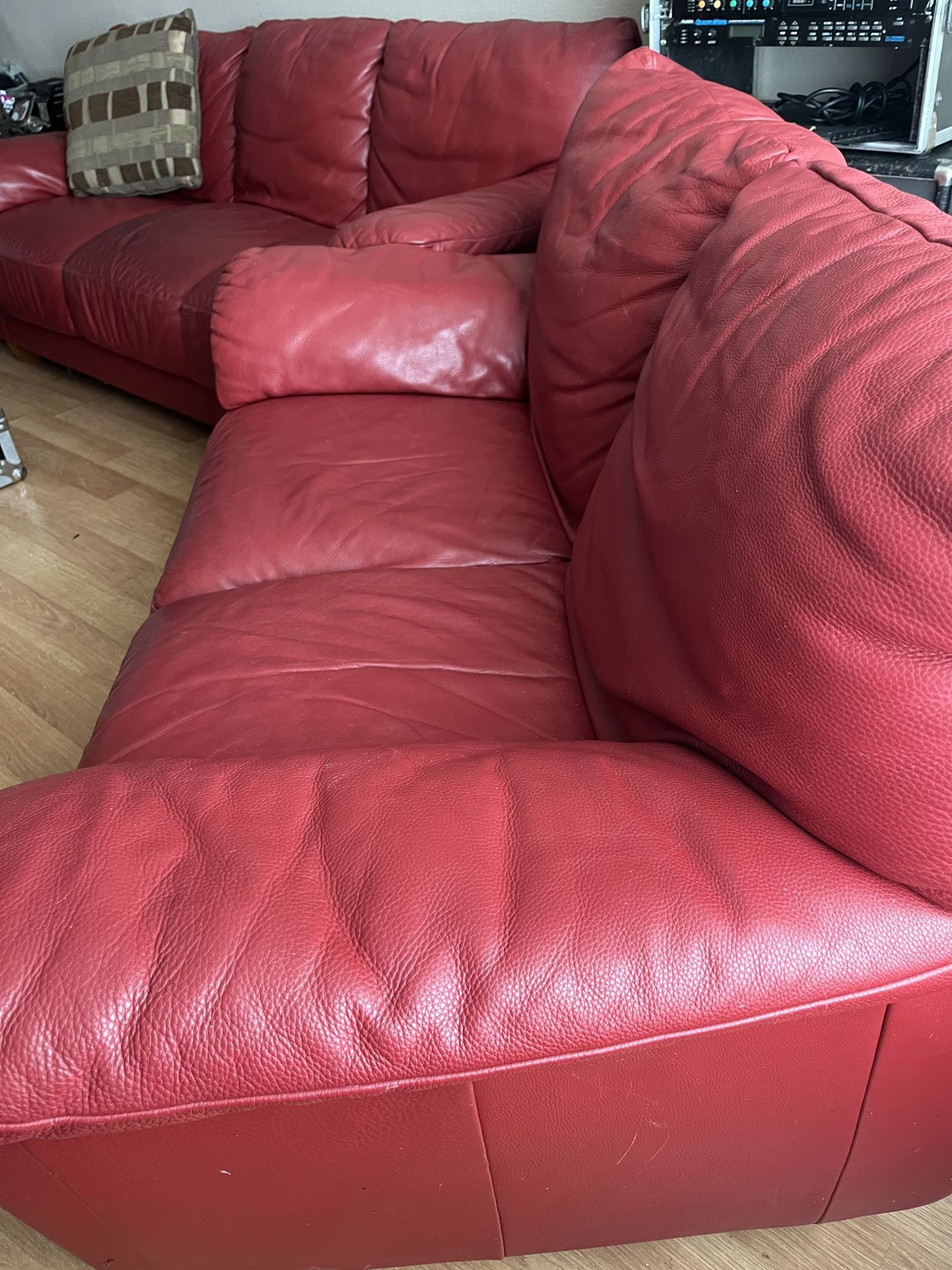 Red leather Sofa Set