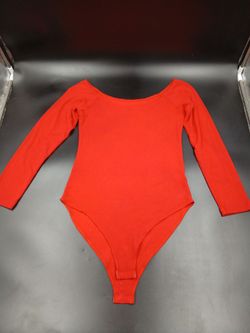 Red Long Sleeve Bodysuit S