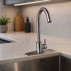 High Arc Kitchen Faucet Brush Nickel