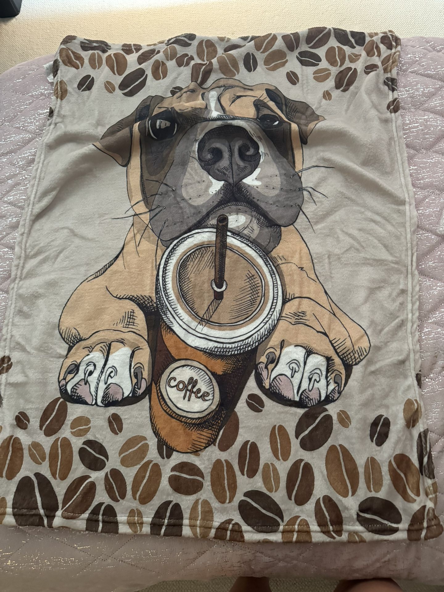 Beautiful Soft Baby Dog Coffee Blanket