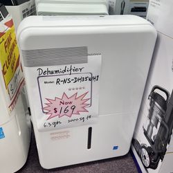 Dehumidifier, 6.3 Qts For 2000 Sq Ft Maximum New Open Box