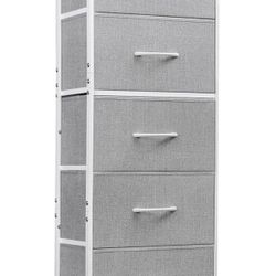 5-drawer Fabric Dresser, Gray