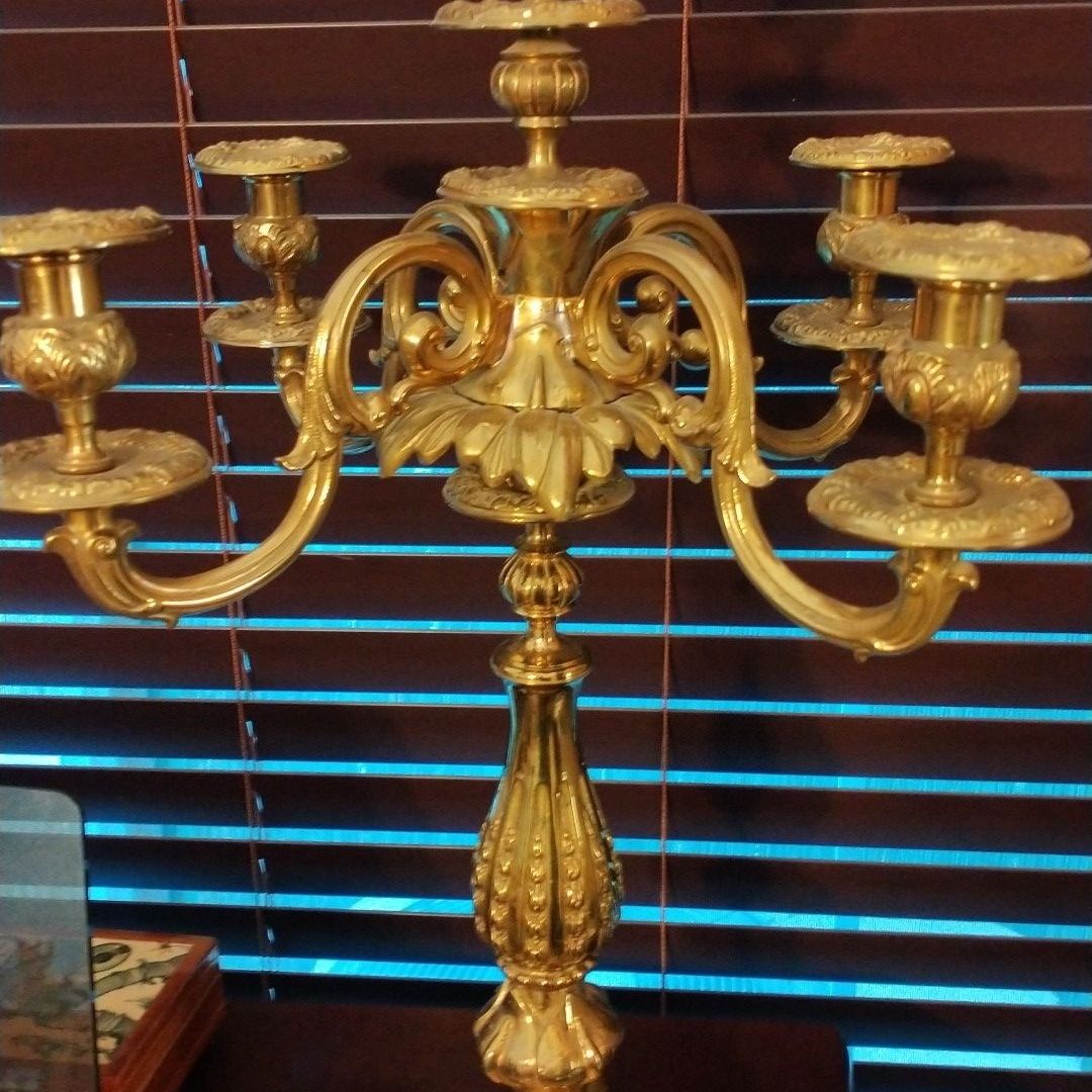 Vintage Set of Brass Candelabras candle holders