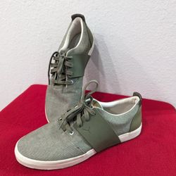 Puma Sport Lifestyle Olive Green Canvas & Leather Mens Shoes Size 9