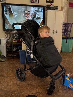 Black Baby Stroller with Canopy