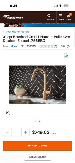Moen Align Brushed Gold 1 Handle Pulldown Kitchen Faucet