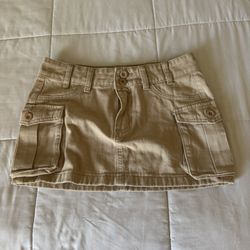 Khaki Denim Skirt