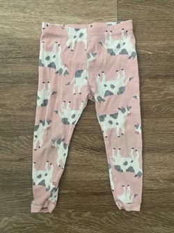 Kids Pink Cow Print Leggings