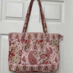 Lemon Hill Floral Pink Tote Bag EUC