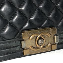 Black Calfskin Leather Purse