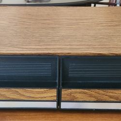 VTG Wood Grain VHS Storage 24 VCR VHS Cassette Tapes Slide Plastic Drawers