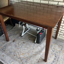 Bar height table 50 X 36 X 36 High Real Strong Wood A Little Scratched Up But Can Easly Be Refinished was looking to use this piece, but decided not t