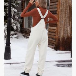 Winter Fleece Overalls Warm Fuzzy Jumpsuits Adjustable Strap Sleeveless Loose Casual Fluffy Bib Overalls Pants