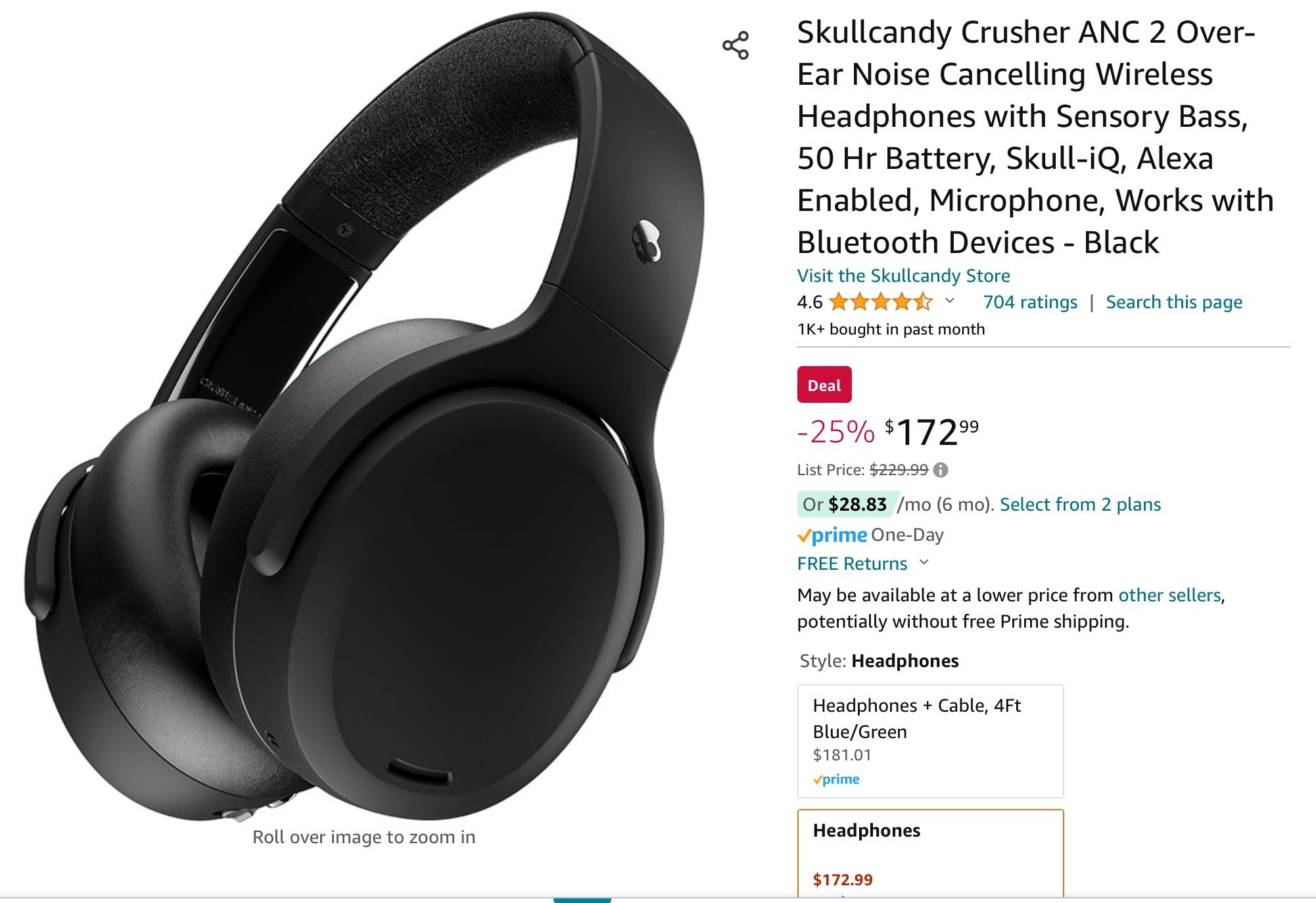 Skullcrusher Candy ANC2 Bluetooth Headphones 