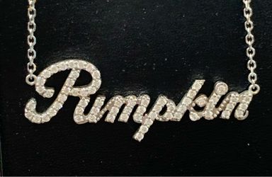 14K White Gold/ Diamonds 18” Necklace: “Pumpkin”
