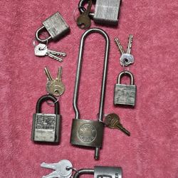 Six Padlocks with keys.