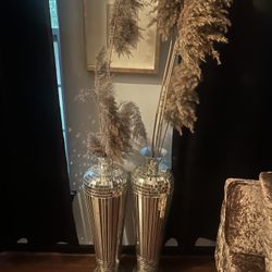 Floor Vases With Pampas Grass  