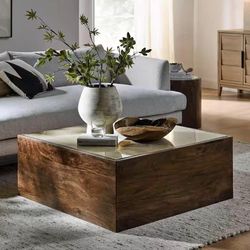 36 in. in Walnut Brown Coffee Table (damaged )