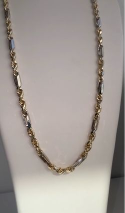10KT Two Tone Rope Chain