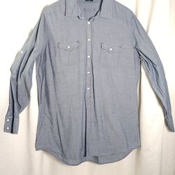 XL Women's J.Crew Shirt Long Sleeve  Button-Up Casual 100% Cotton Denim Blue
