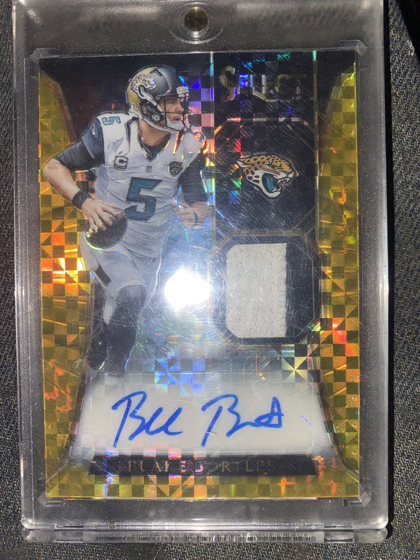 2016 Select Autograph Materials Prizm Gold 22 Blake Bortles Auto Jersey 01/10