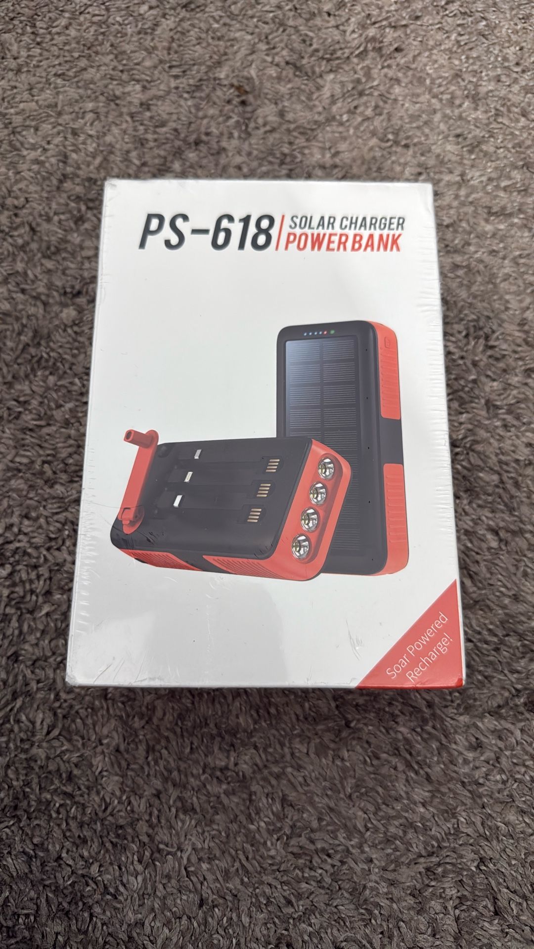Solar Charger Power Bank 63200mAh, Portable Charger with Dual Outputs & Dual Inputs 4 LEDs Flashlight, Hand Crank Power Bank Fast Charging Battery Pac