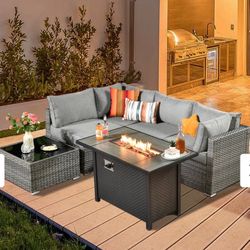 Brand New Patio Outdoor Furniture Set With Fire Pit 