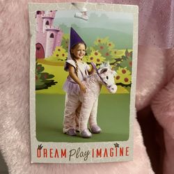 NWT Toddler Girls Dream Play Imagine Ride On Pink Unicorn Halloween Costume With Hat Pink/Purple