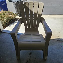 Plastic tan Adirondack chairs $20 for set