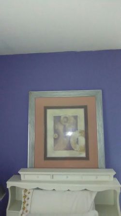 This is a large picture with pink, purple and cream.