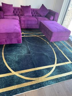Large Green And Gold Area Rug