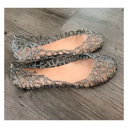 Vivienne Westwood Anglomania Silver Gold Glitter Ballet Flats Size 40