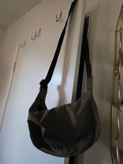 Olive Green Nylon Crossbody Hobo Bag