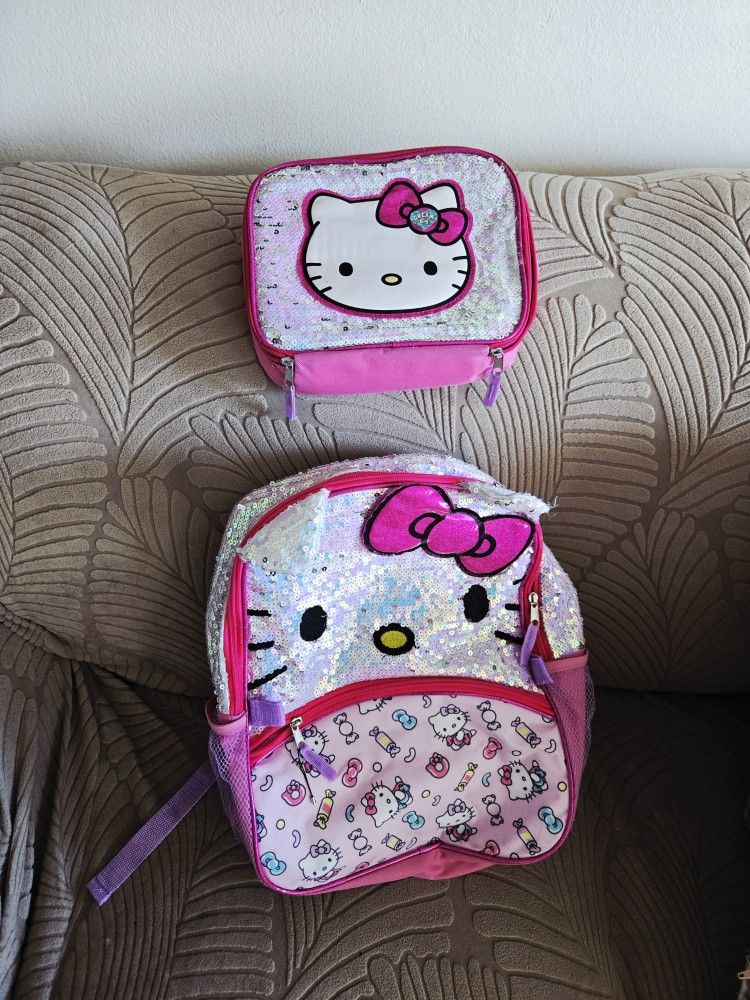 Hello Kitty Backpack With Lunch Box