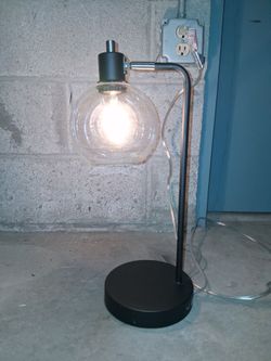 Modern Globe Table Lamp with Edison Bulb