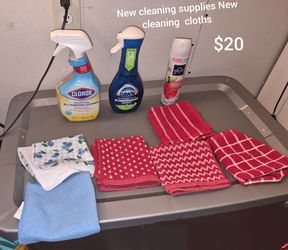 New cleaning supplies and new cleaning cloths