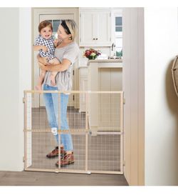 NEW NATURAL WOOD WIRE MESH BABY GATE / PET GATE / SAFETY GATE