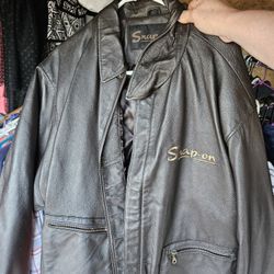 Snap On Tools Leather Bomber Jacket Size Xl