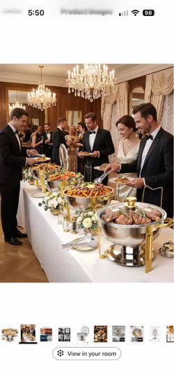 Stainless Steel Gold Chafing Dish Set