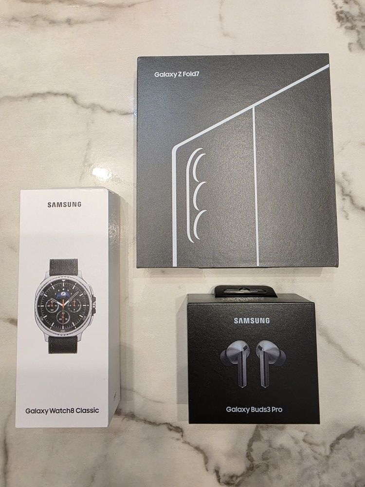 NEW - Samsung Galaxy Bundle NEW Unused Unlocked Galaxy Z Fold 7 512gb, Galaxy Classic Watch 8 Classic, Galaxy Buds Pro 3