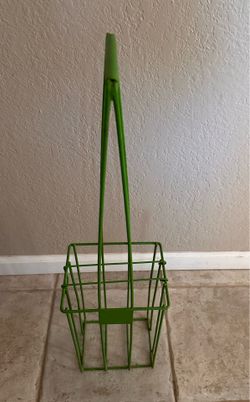 Vintage green metal tennis ball hopper