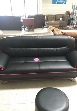 Leather sofa love chair