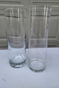 Pair of Tall Glass Vases