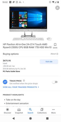 Computer HP pavilion all in one PC24-r124