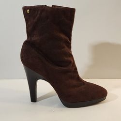 Isaac Mizrahi Women's Chocolate Brown Faux Suede High Heel Ankle Boots Sz. 11M