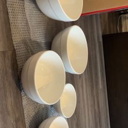 5 Set Glass Mixing Bowls 