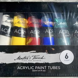 Master’s Touch Fine Art Studio Acrylic Paint Tubes 6 Count 4.1fl oz