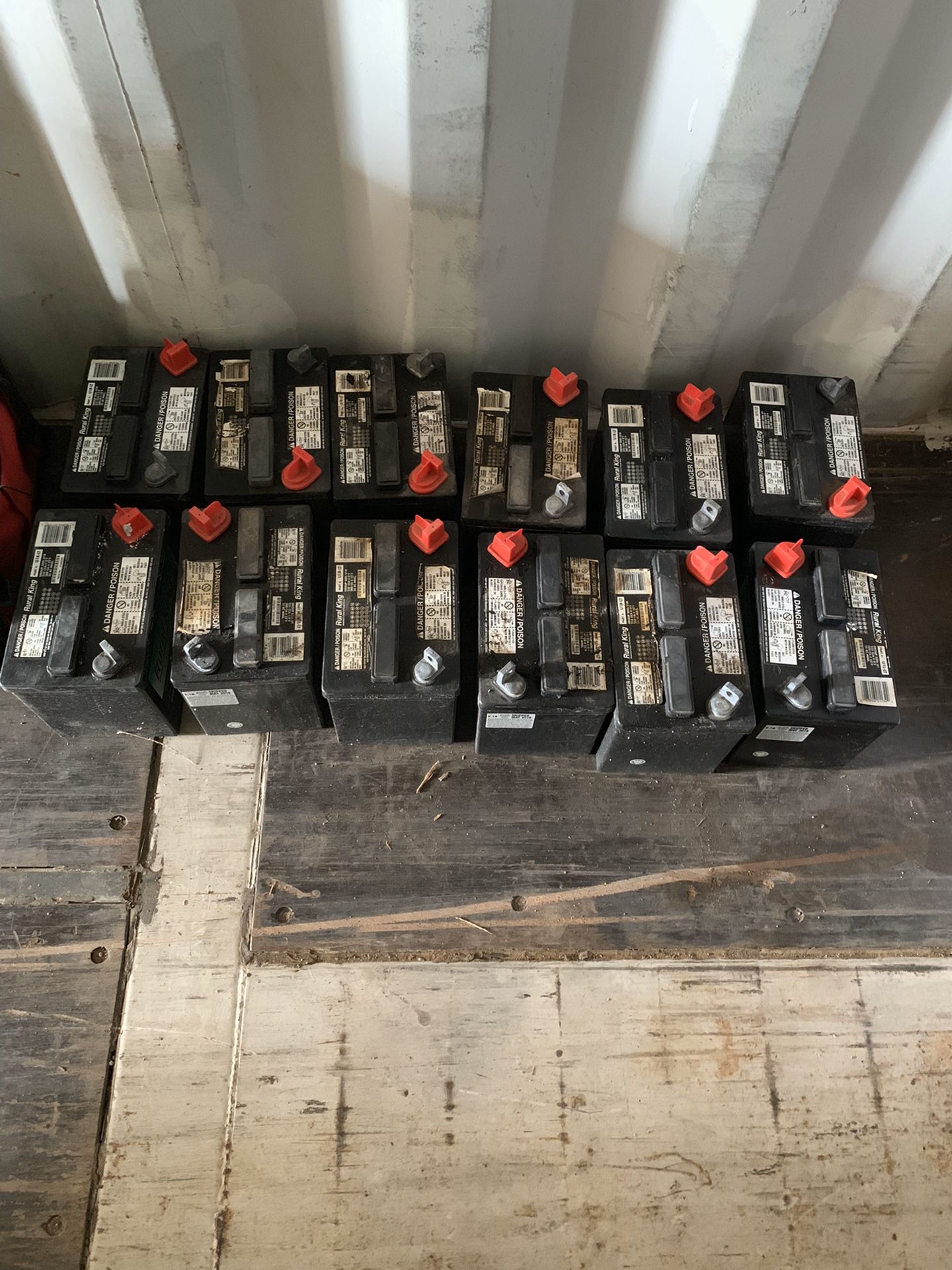 (12) New 12 volt Lawnmower Batteries Rural King Brand